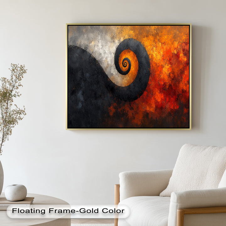 Autumn Swirl – Abstract Spiral Oil Painting