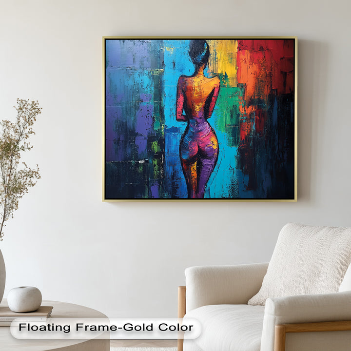 Radiant Contours – Bold Abstract Figurative Oil Painting
