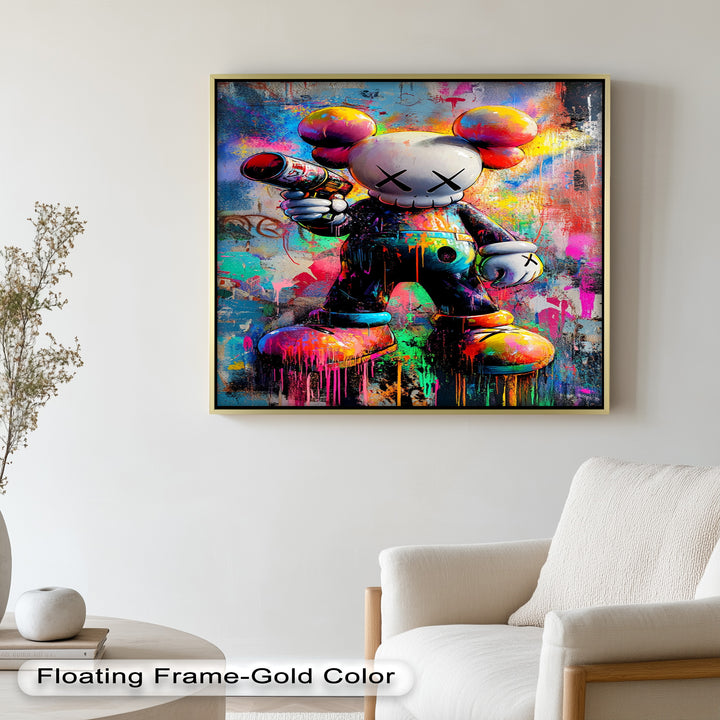 KAWS Street Blaster – Graffiti Pop Oil Painting