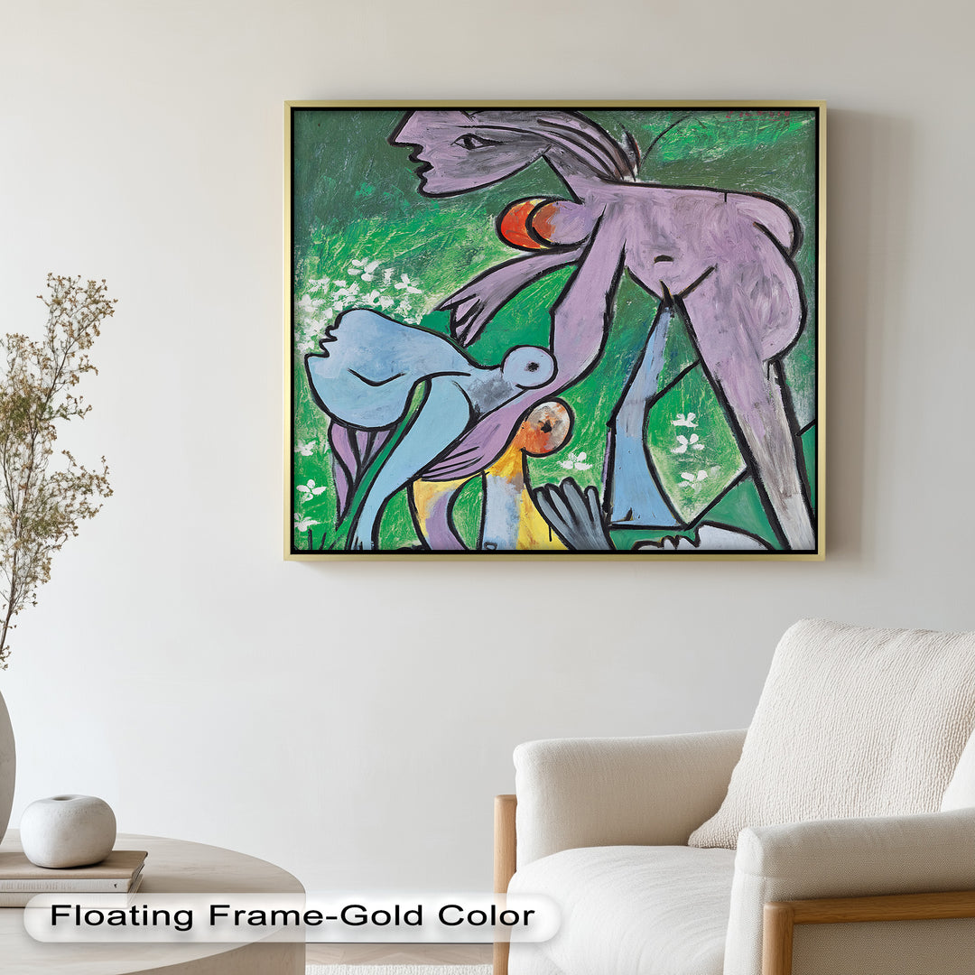 Reclining in Nature – Picasso-Inspired Abstract Nude Oil Painting
