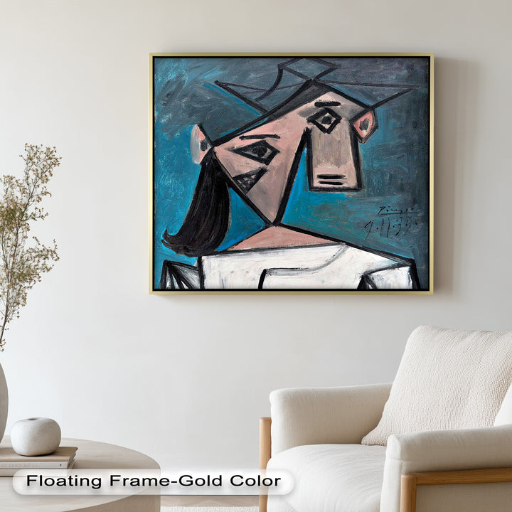 Angular Expression – Cubist Woman in White Dress Picasso Oil Painting