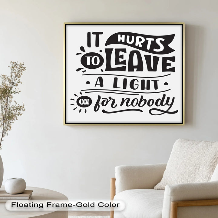 Leave a Light On – Typography Oil Painting - MyPhotoStation