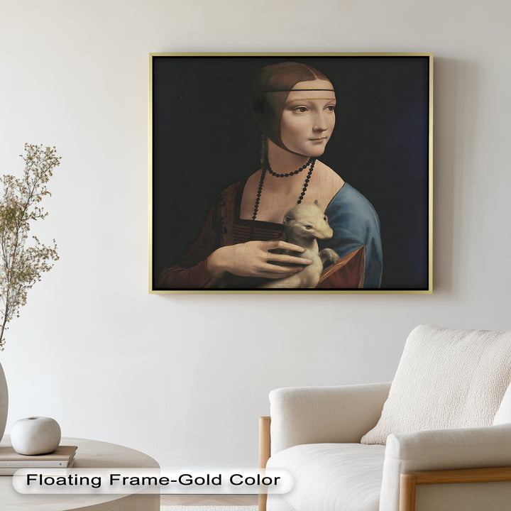 Dame mit Hermelin – Renaissance Portrait Historisches Ölgemälde