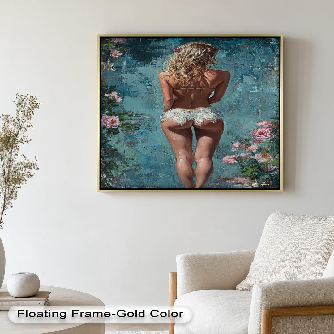 Garden Muse – Romantic Floral Nude Oil Painting