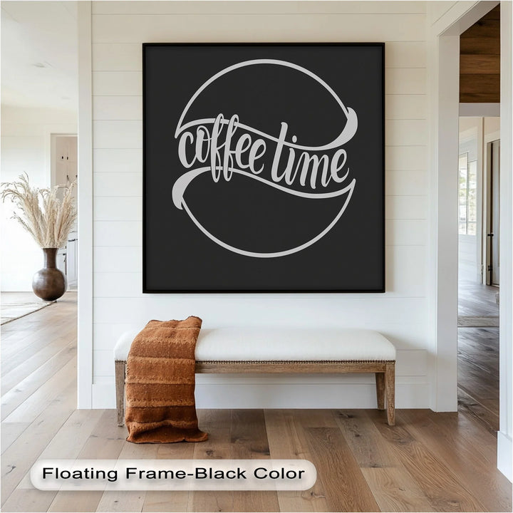 Chic coffee-themed word art for home cafe or breakfast nook.

