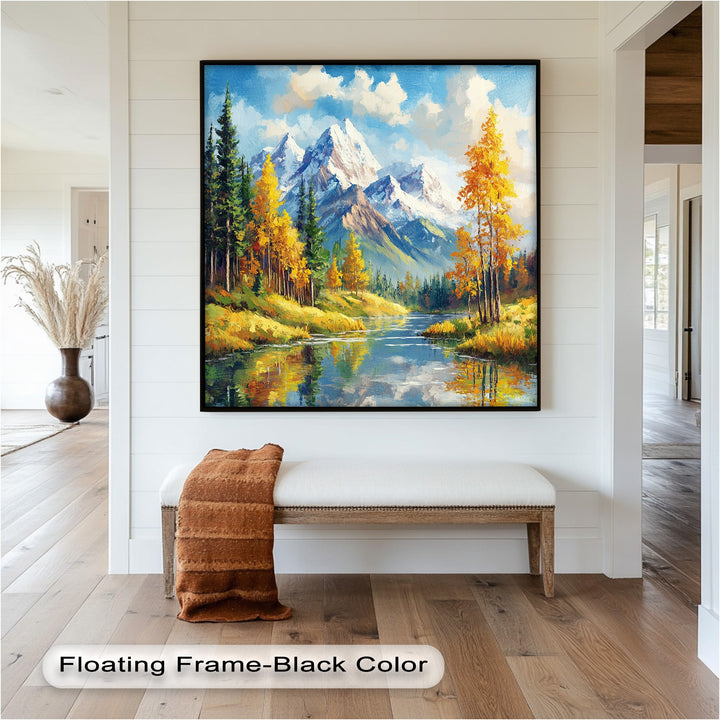 Golden Autumn Peaks – Mountain Landscape Oil Paintings