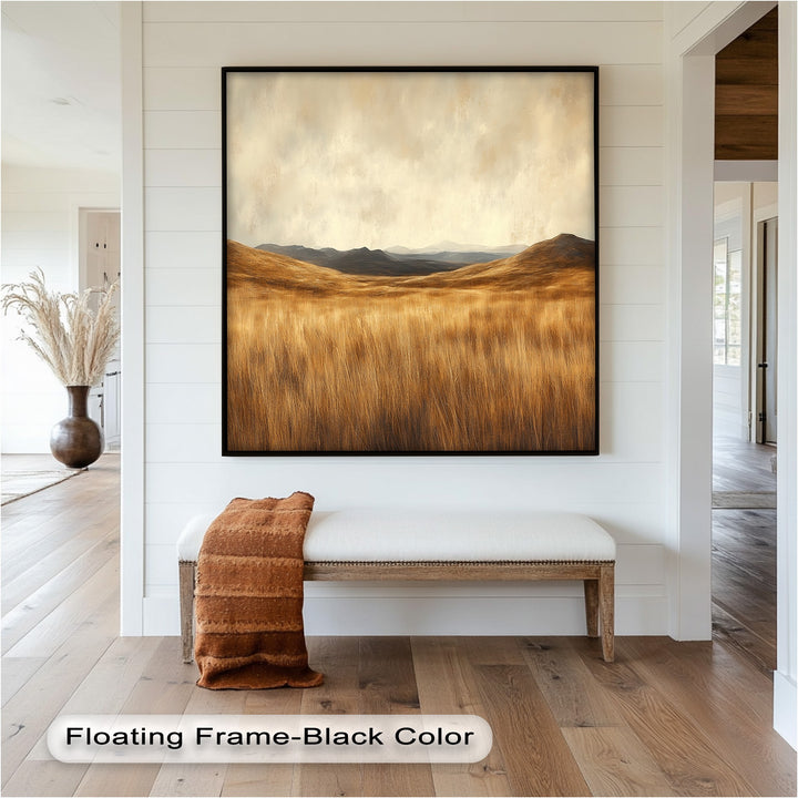 Golden Prairie Horizon – Landschaftsölgemälde