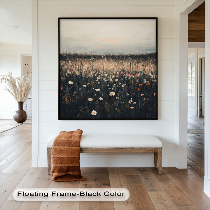 Wildflower Horizon – Framed Oil Painting