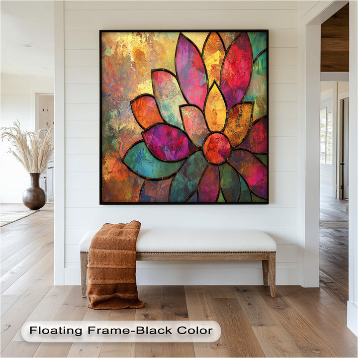 Stained Flower – Framed Oil Painting
