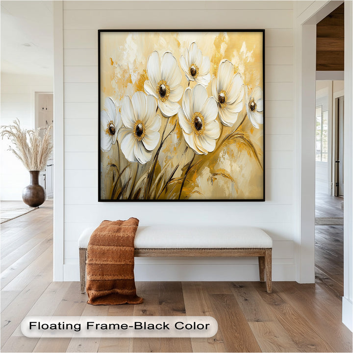 Golden Petals Elegance – Floral Oil Paintings