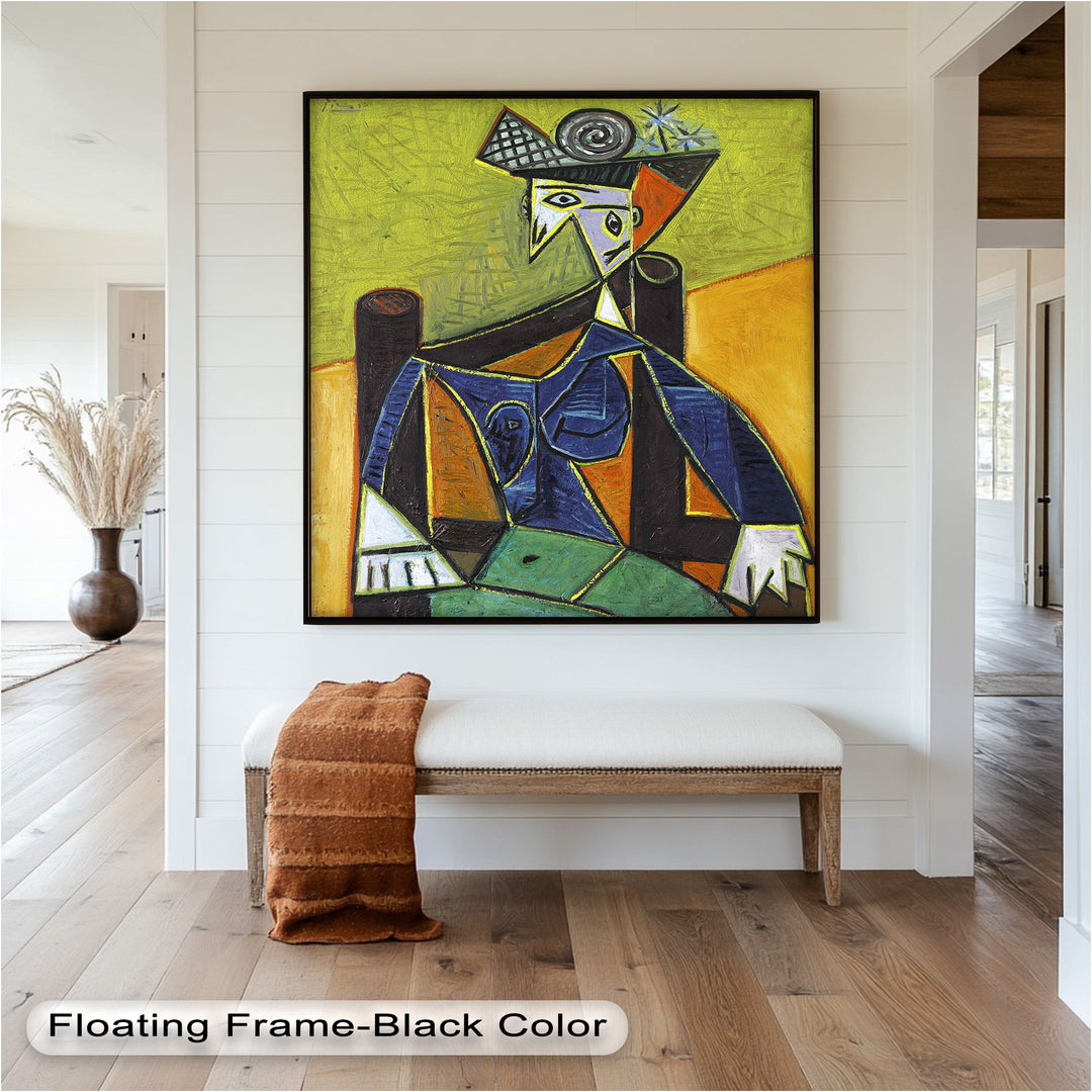 Woman in a Spiral Hat – Picasso-Style Cubist Oil Painting