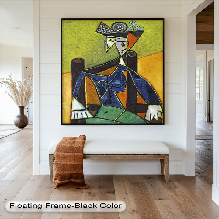 Woman in a Spiral Hat – Picasso-Style Cubist Oil Painting