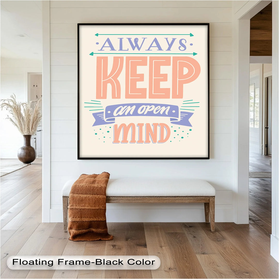 Always Keep an Open Mind – Pastel Typography Oil Painting - MyPhotoStation