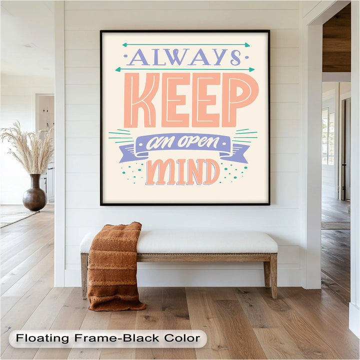 Always Keep an Open Mind – Pastel Typography Oil Painting - MyPhotoStation