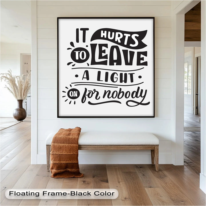 Leave a Light On – Typography Oil Painting - MyPhotoStation