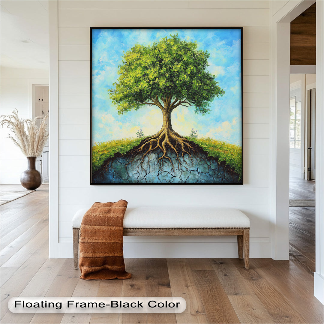 Firmly Planted – Tree of Faith with Roots Oil Painting