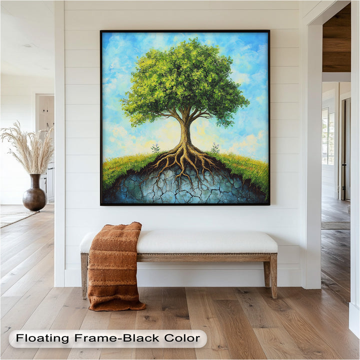 Firmly Planted – Tree of Faith with Roots Oil Painting