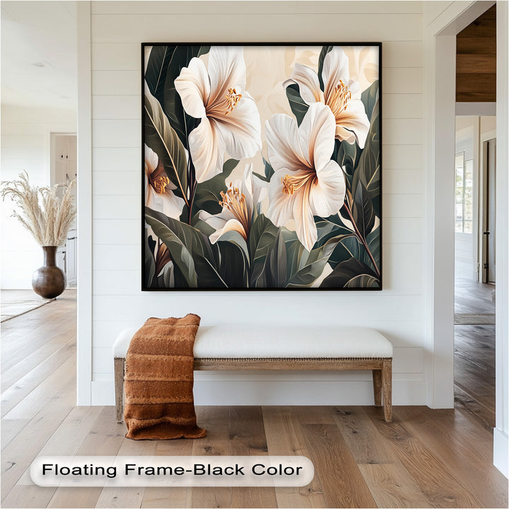 White Hibiscus – Botanical Oil Painting