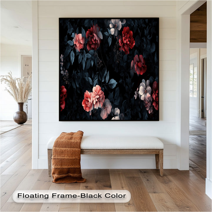 Dark Romantic Floral Wall Art – Floral Oil Painting