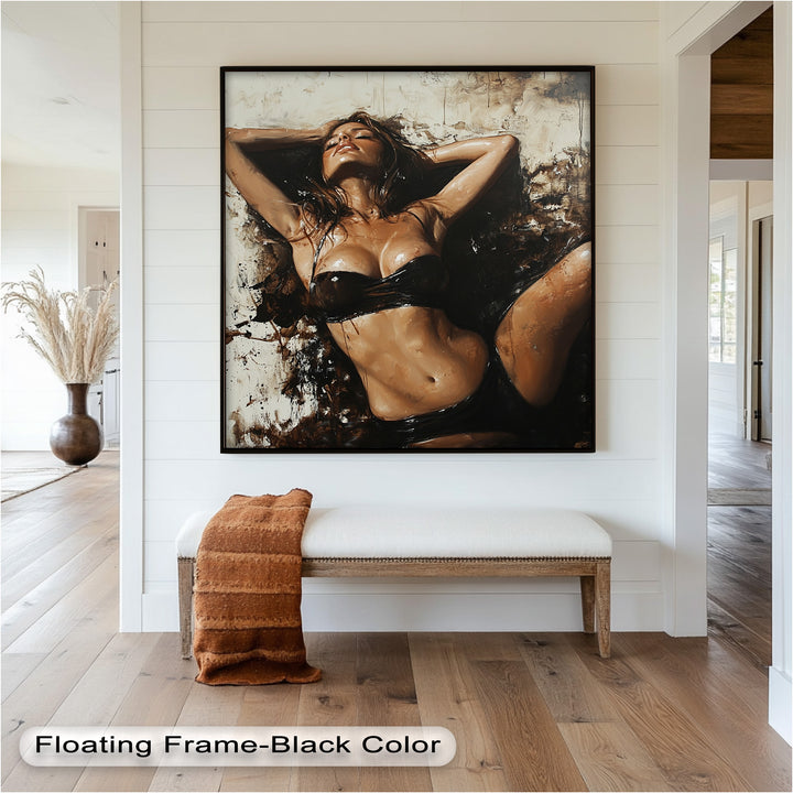 Sun-Drenched Muse - Female Portrait in Abstract Oil Painting