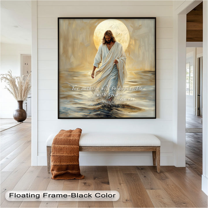 Luke 1:37 – Nothing Is Impossible Bible Verse Oil Painting