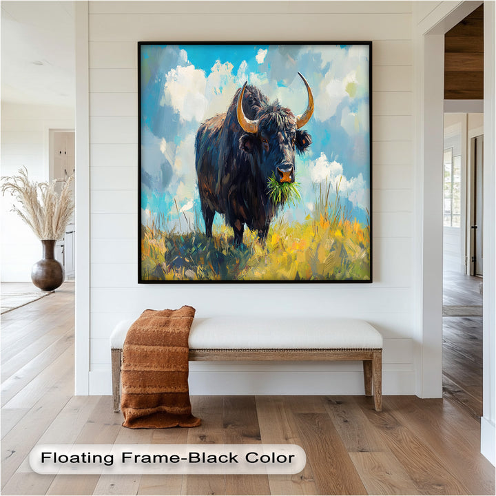 Highland Bull – Abstract Oil Painting