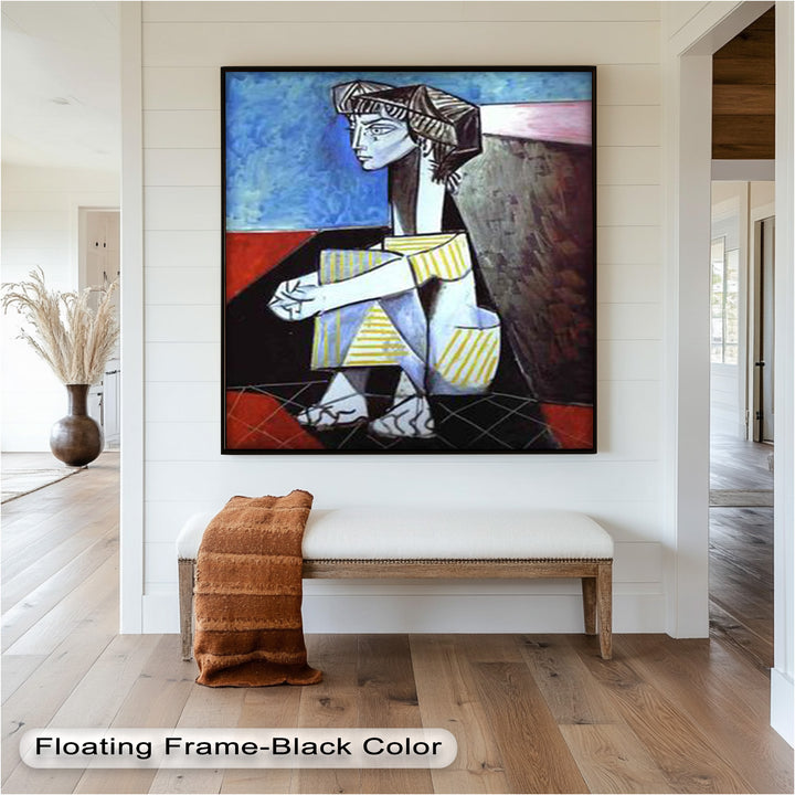 Seated Boy with Striped Garment – Picasso Oil Painting