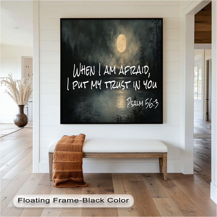 Psalm 56:3 – Trust in God Bible Verse Oil Painting