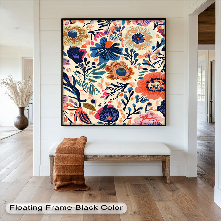 Garden Reverie – Expressive Boho Floral Oil Painting
