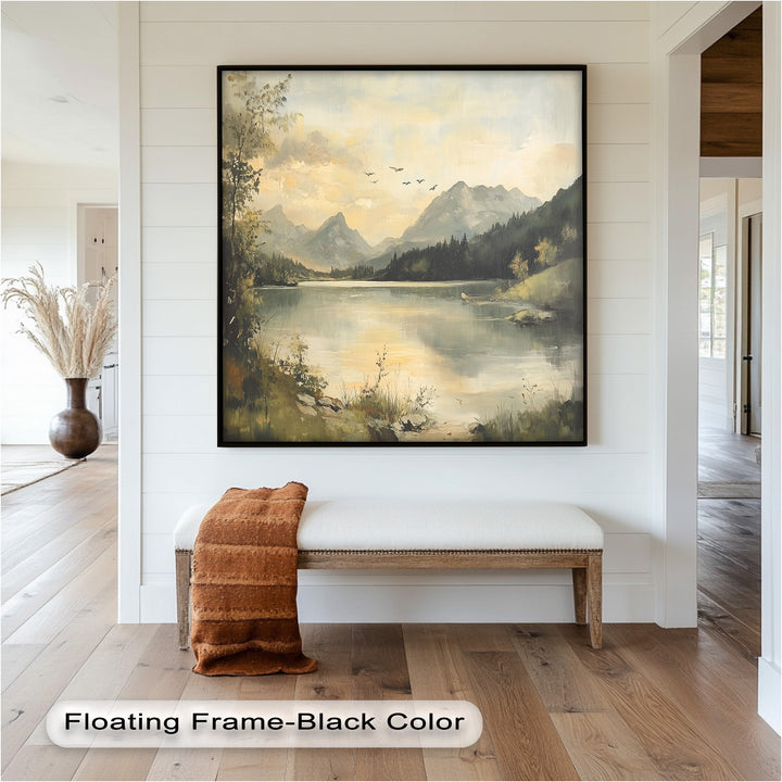 Vintage Wild River – Landscape Oil Painting