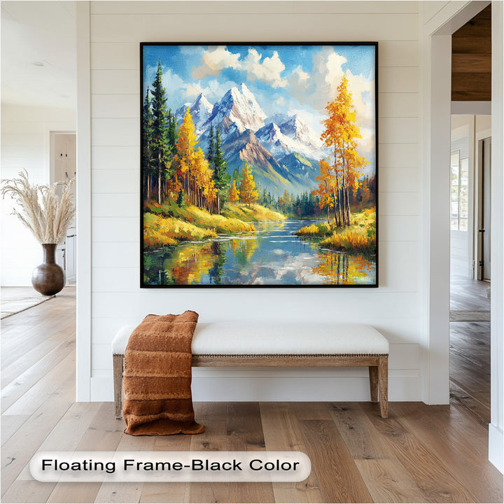 Golden Autumn Peaks – Mountain Landscape Oil Paintings
