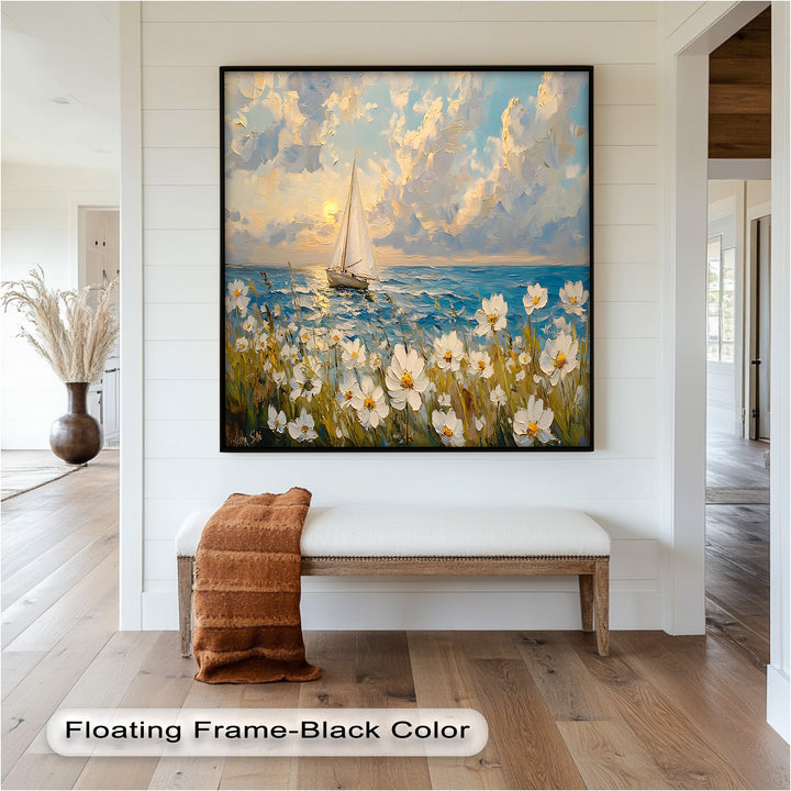 Sailing into Serenity – Framed Oil Painting
