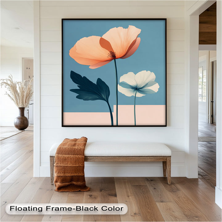 Serene Bloom – Boho Floral Oil Painting
