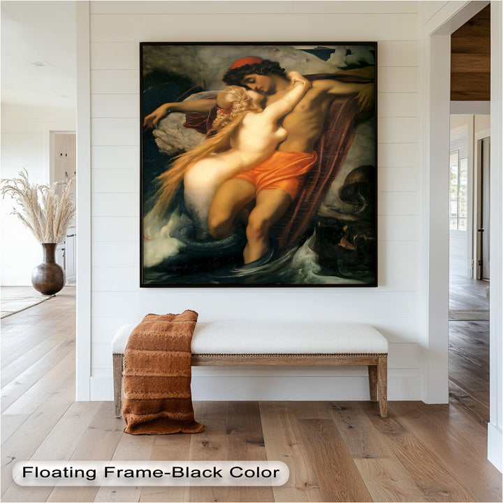 The Embrace of the Sea – Romantic Mythological Nude Oil Painting