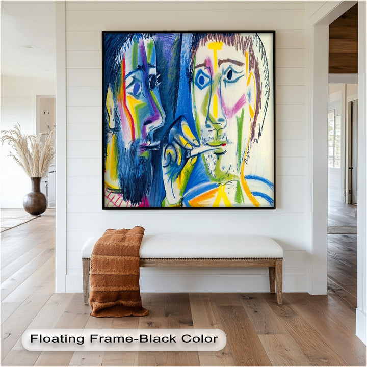 Two Men Smoking by Pablo Picasso – Expressionist Oil Painting