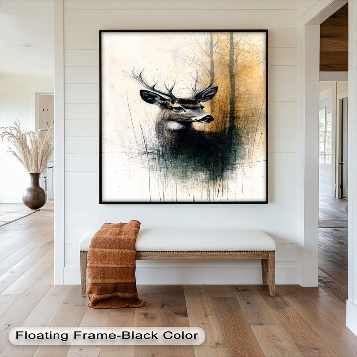 Majestic Deer Portrait - Animal Oil Painting