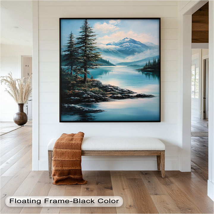 Natur Wandkunst - Ölgemälde Bergseelandschaft
