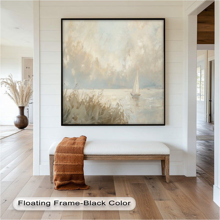 Lake Sailboat – Tranquil Waterscape Oil Painting