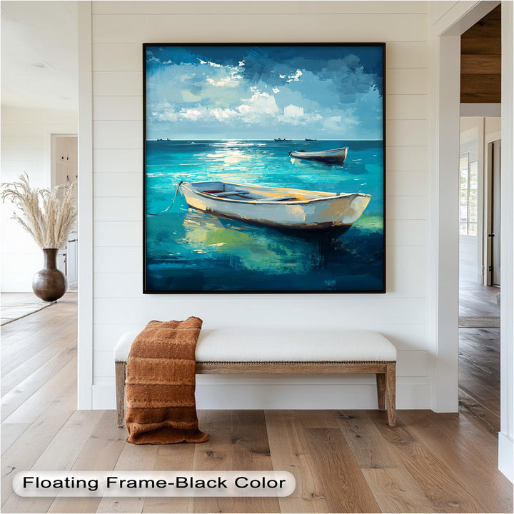 Still Waters at Sea – Boat Oil Painting