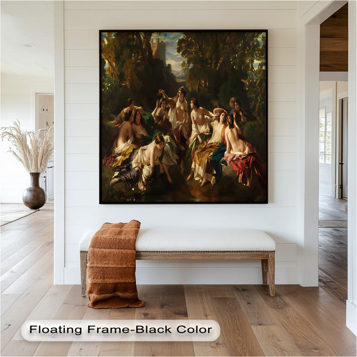 Twilight Reverie – Neoclassical Gathering of Maidens Oil Painting
