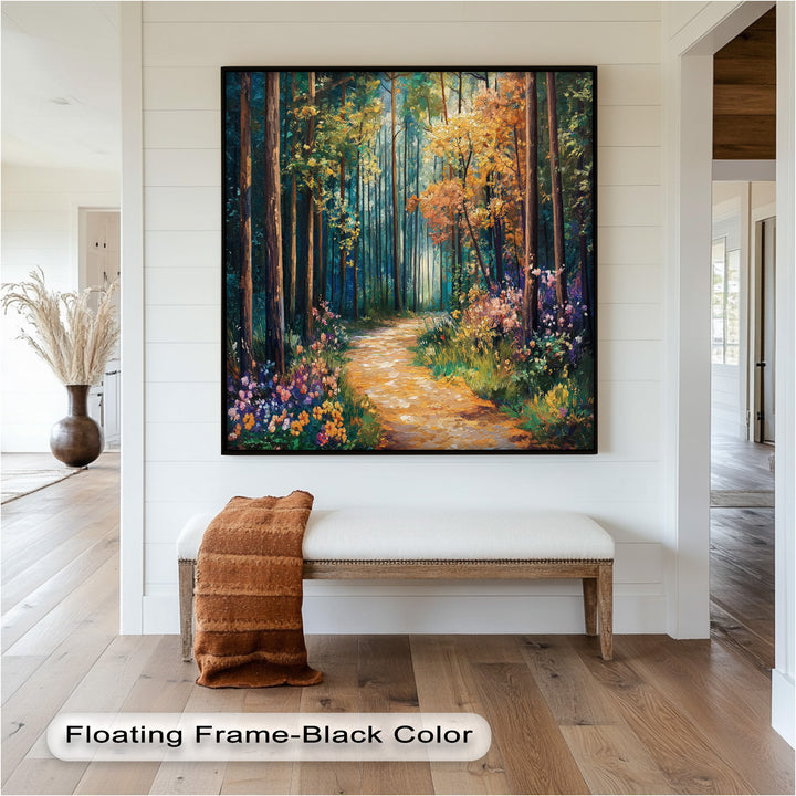 Colored Autumn Forest – Vibrant Oil Painting
