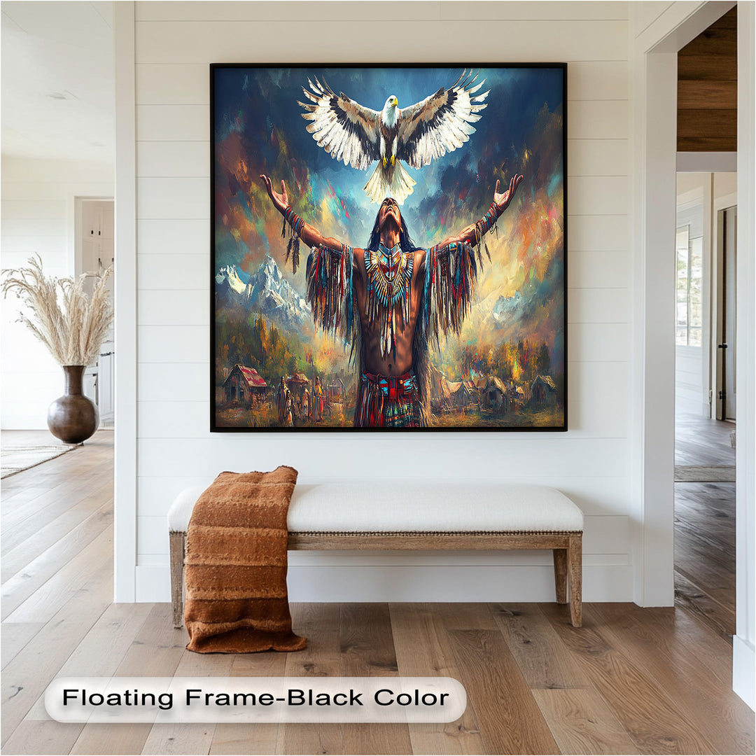 Call of the Sky – Native Ceremony Oil Painting