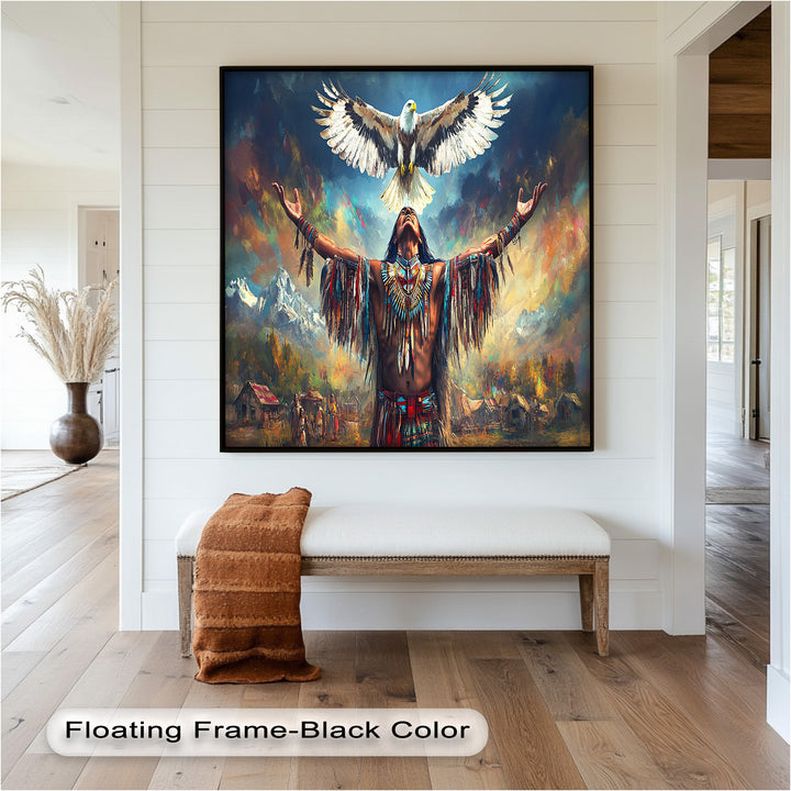 Call of the Sky – Native Ceremony Oil Painting