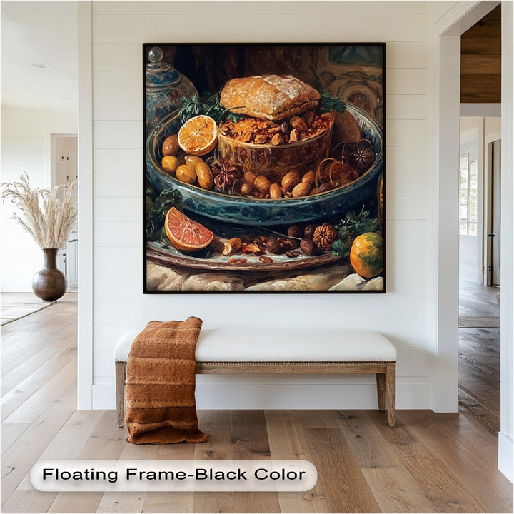Golden Harvest Table – Ornamentales Festmahl Stillleben Essen Malerei