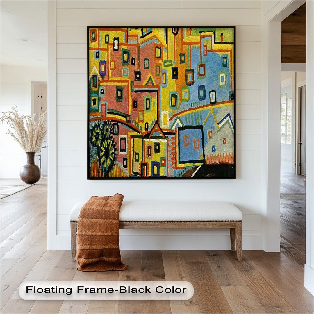 Schloss und Sonne von Paul Klee – Geometrisch-abstraktes Ölgemälde