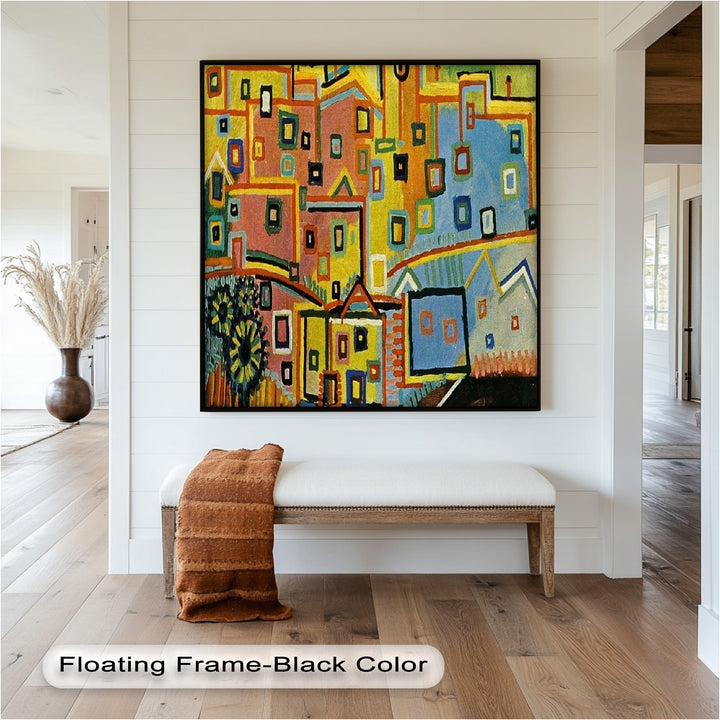 Schloss und Sonne von Paul Klee – Geometrisch-abstraktes Ölgemälde
