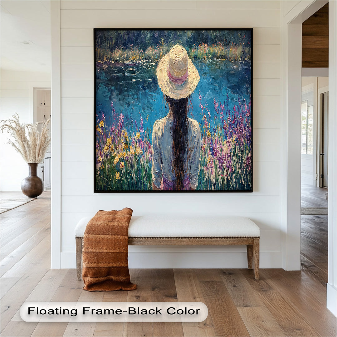 Girl by the Water – Impressionist Oil Painting