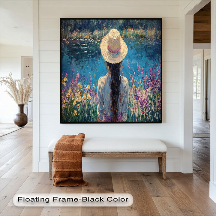 Girl by the Water – Impressionist Oil Painting