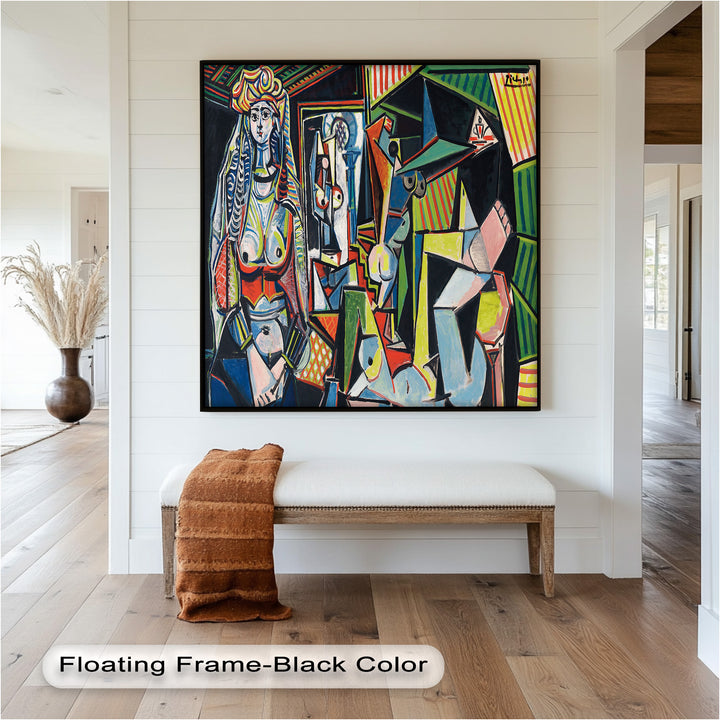 The Mirror Within – Bold Cubist Interior Picasso Oil Painting