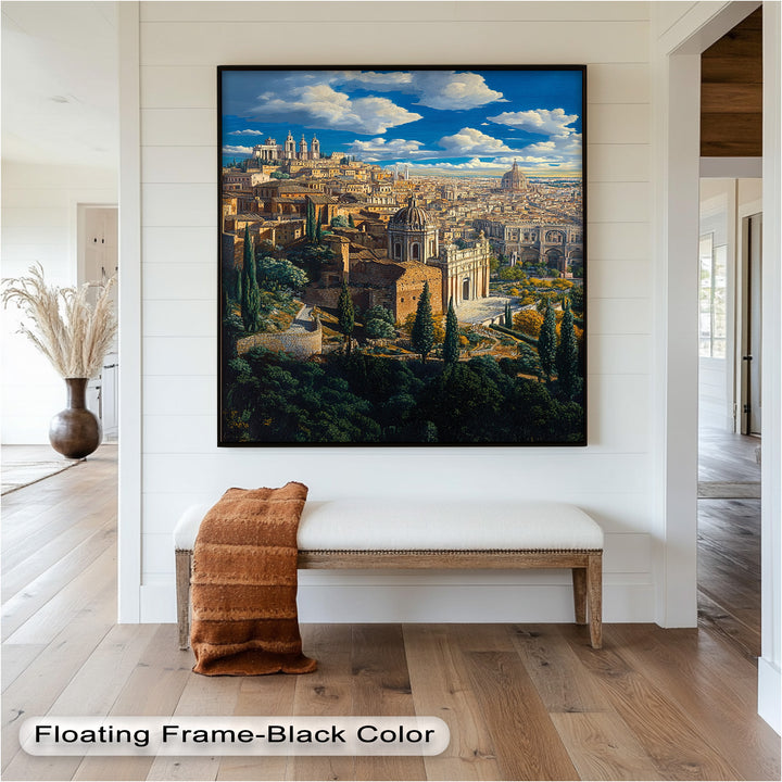 Sunlit Heights of Rome – Classical Cityscape Renaissance Oil Painting
